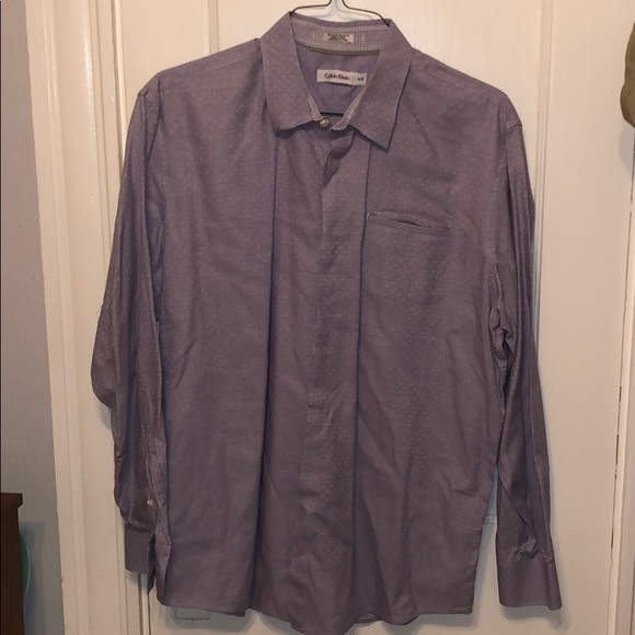 {Calvin Klein} XL purple long button down shirt - Picture 8 of 13